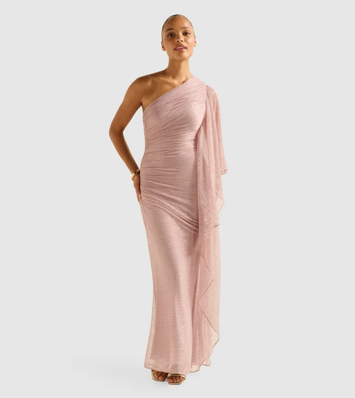 forever new MALIKA Plisse One Shoulder Evening Dress